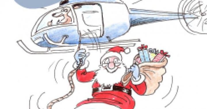 Santa on Helicopter